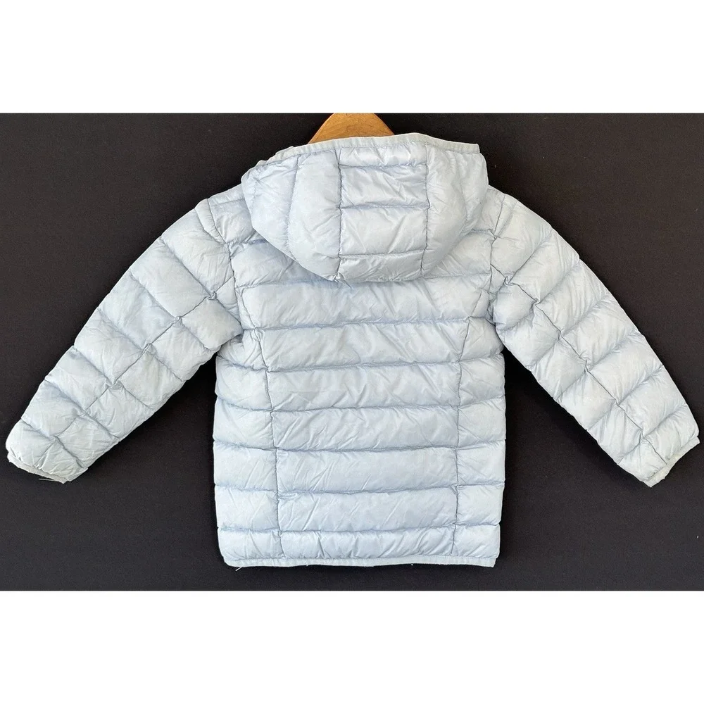 Eddie Bauer Kid's Down Jacket Hooded Blue Lightweight Sz XXS / 4